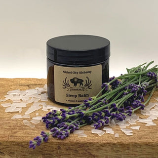 A 2oz jar of Nickel City Alchemy's Magnesium Sleep Balm 